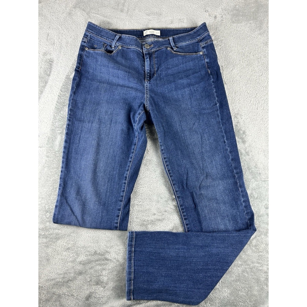 J Jill Denim Weekender Straight Leg Jeans Medium Wash Stretch Size 10
